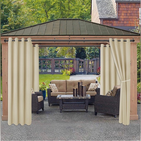 COPY - Waterproof Outdoor Curtains for Patio Sun Blocking Blackout Curtains, 2 … - Picture 6 of 13